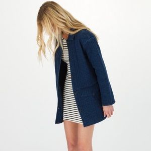 Courtshop Kia Denim Quilted Oversized Coat/Jacket